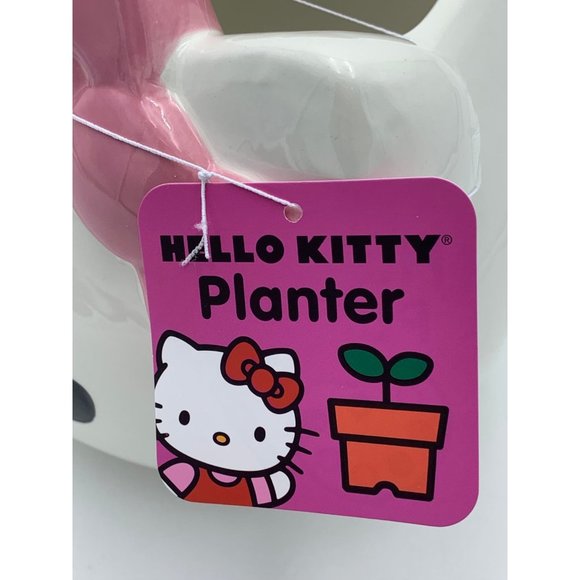 Sanrio Hello Kitty Large Ceramic Planter Pot Pink Bow - Picture 10 of 12